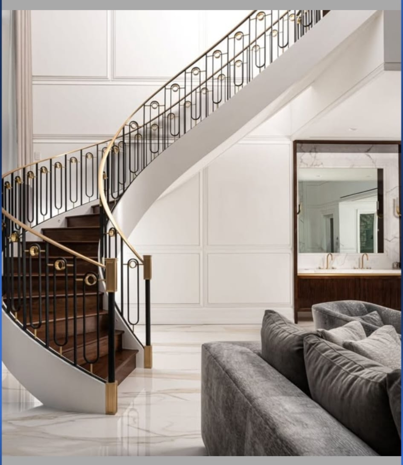 Curved ornamental railing built by Liquid Heat